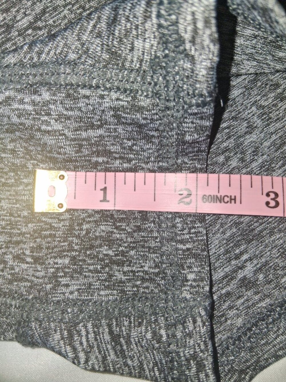Women's Gray Heather Athletic Compression Booty Shorts Mint Waistband Size Large - Picture 5 of 6
